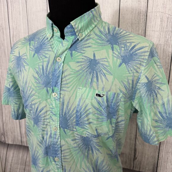 Vineyard Vines Men's Large Multicolor Floral Slim Fit Hawaiian Tucker Shirt - Picture 2 of 5